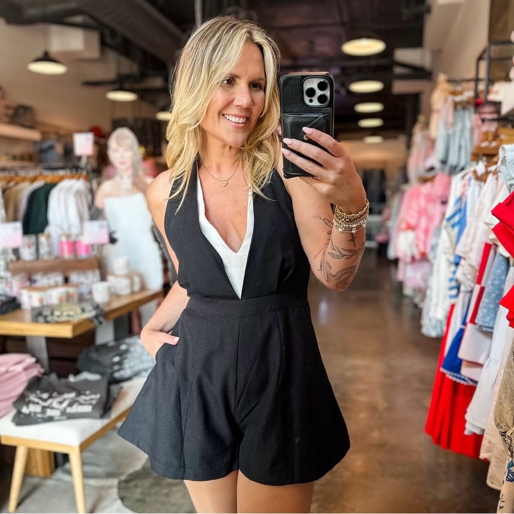 Black and white romper